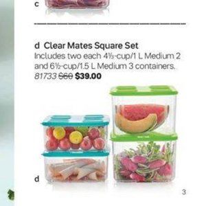 Clear Mates Square Set  (4)